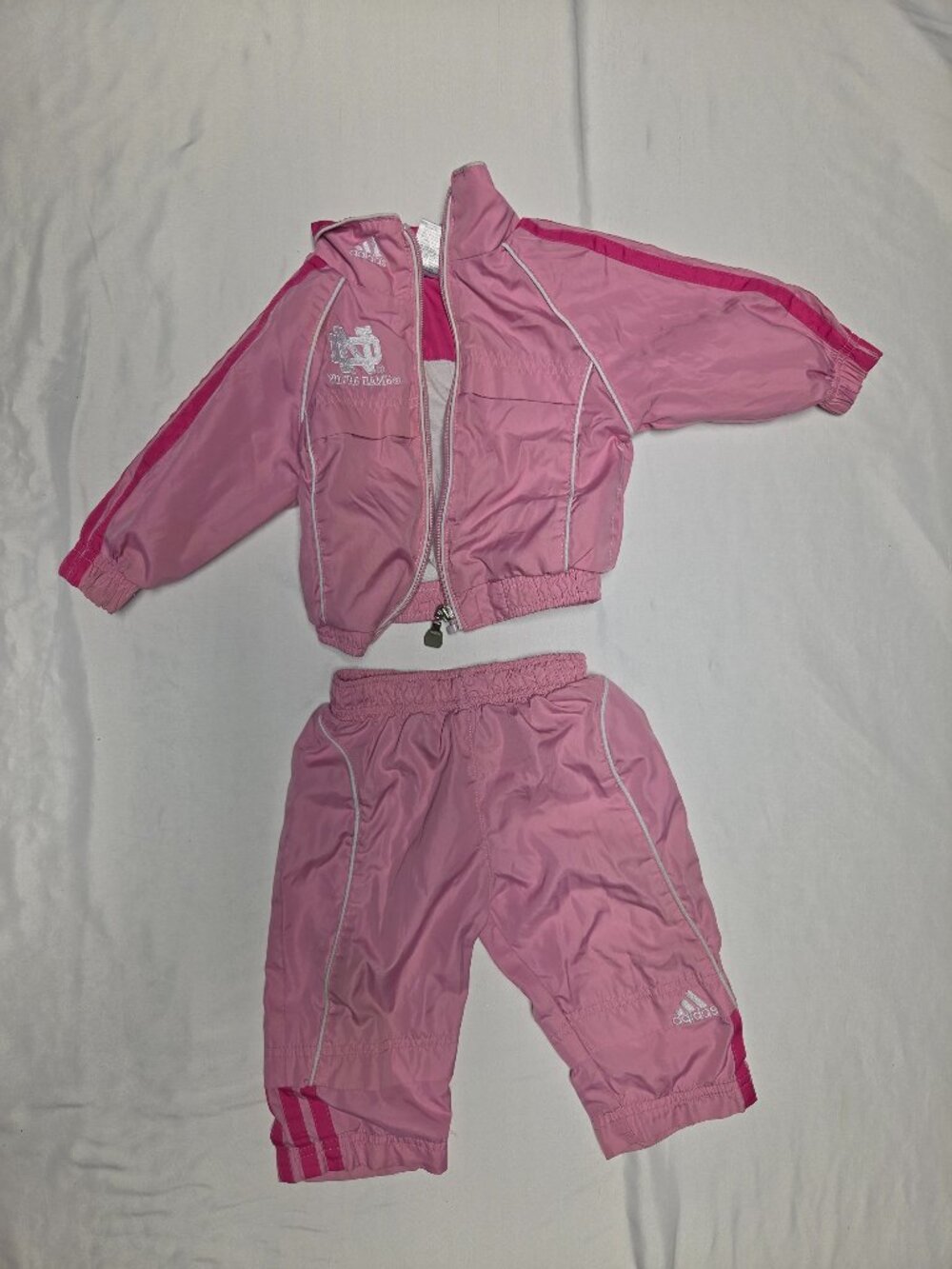 adidas Notre Dame Fighting Irish Pink Tracksuit Set 12 Months